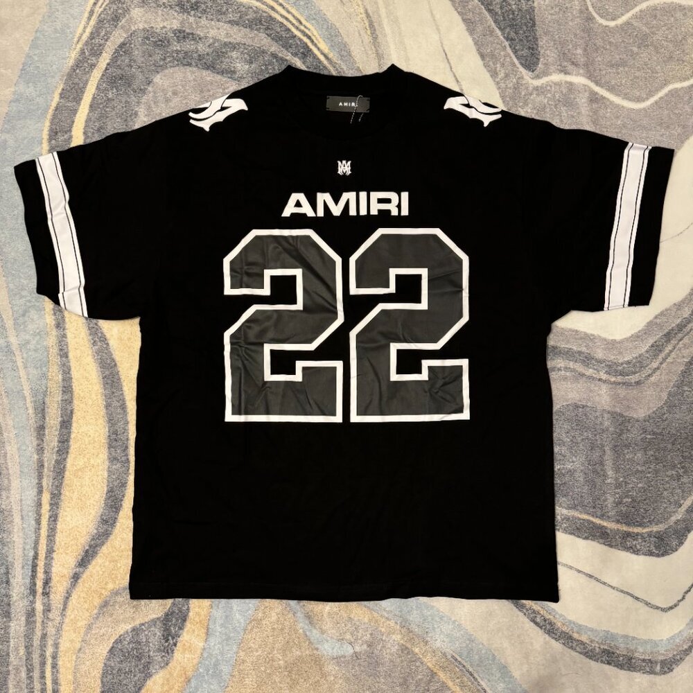 Amiri 22 Jersey Black Tee Mens Size Small Medium or Large